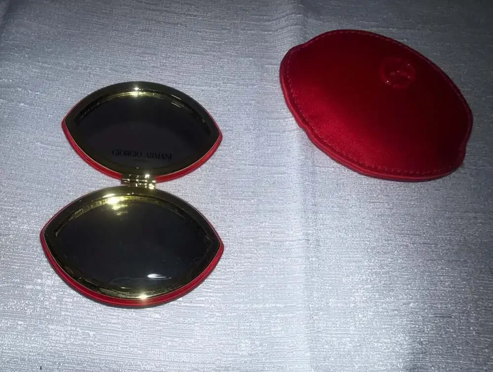 Giorgio Armani Beauty Red Oval Compact Mirror with Pouch